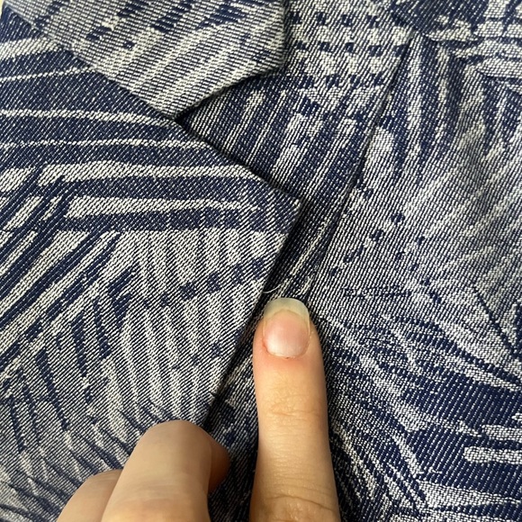 Anthropologie Cartonnier Navy Fern Brocade Smart Suit Jacket Womens Size 10 - Picture 13 of 15
